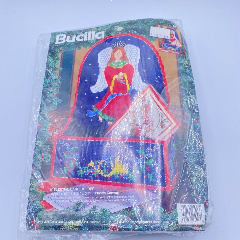 NEW Bucilla Celestial Card Holder Kit 61197 christmas angel 8.25 x 11.5 x 3.25 - Picture 5 of 7